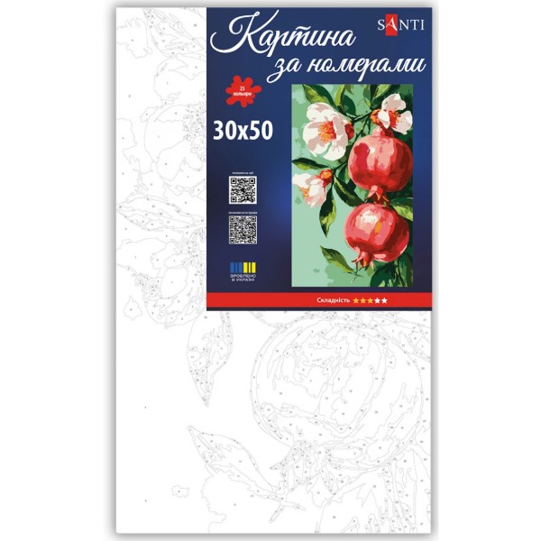 Фото - Картина за номерами Santi Квітка гранату 30х50 см (955647)
